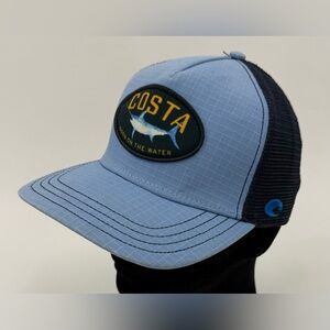 Costa 3D Marlin Blue Snapback Hat Cap Navy  Mesh Back Embroidered Patch‎